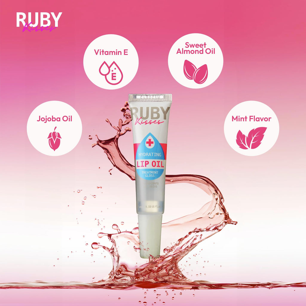 Buy now Ruby Kisses Hydrating Lip Oil Clear RLO01 (6 PACK) at indiglob india