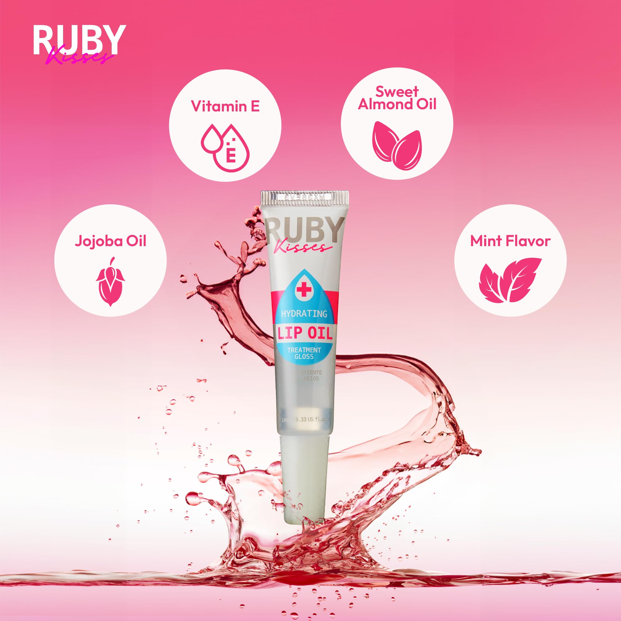 Buy now Ruby Kisses Hydrating Lip Oil Clear RLO01 (6 PACK) at indiglob india