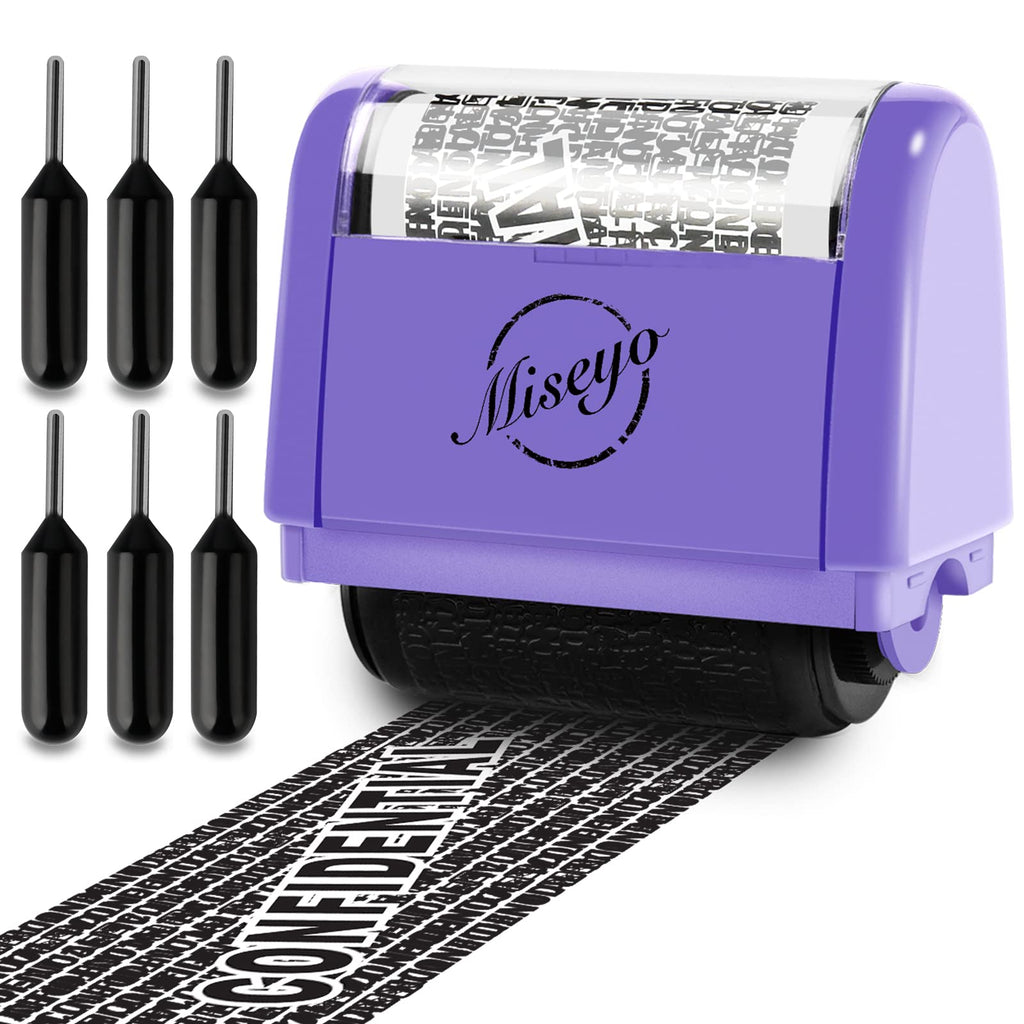 Buy now Miseyo Wide Identity Theft Protection Roller Stamp Set - Yellow (3 Refill Ink Included) at indiglob india