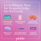 Pinkie Time for Tampons Starter Kit for Teens & Beginners - 50 Piece Set