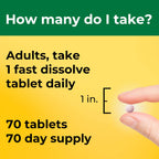 Nature Made Vitamin D3 5000 IU (125 mcg), 70 Fast Dissolve Tablets | Sugar Free, Extra Strength, Vitamin D Supplement for Immune Bone, Teeth and Muscle Health Support, 70 Day Supply