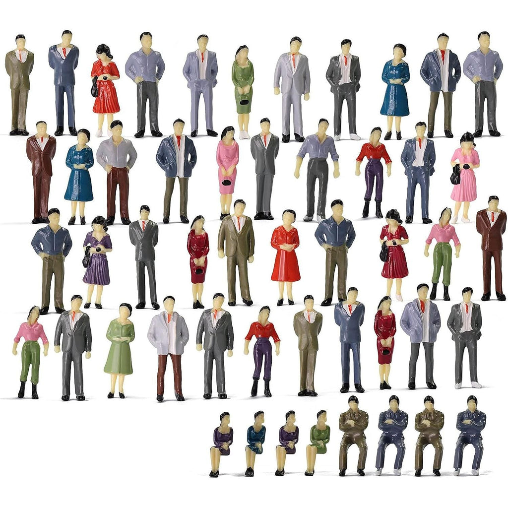Buy now P50 Model Trains Architectural 1:50 O Scale Painted Figures O Gauge Sitting and Standing People for Miniature Scenes New (50PCS) at indiglob india