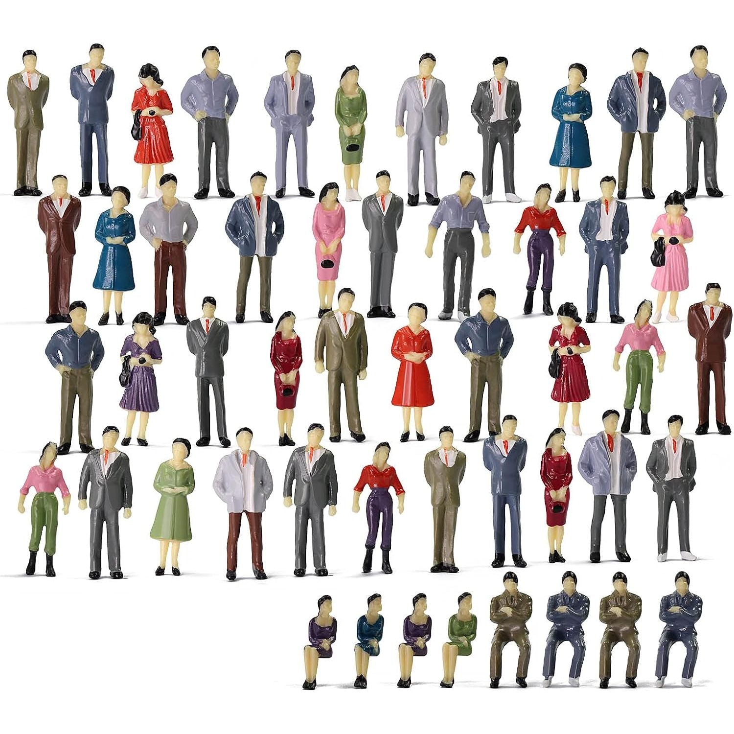 Buy now P50 Model Trains Architectural 1:50 O Scale Painted Figures O Gauge Sitting and Standing People for Miniature Scenes New (50PCS) at indiglob india
