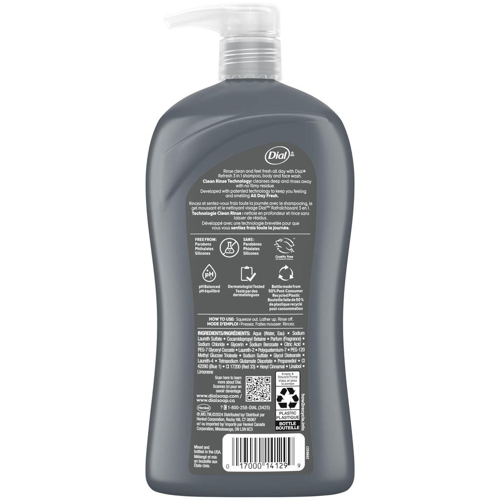 Buy now Dial Men 3in1 Body, Hair and Face Wash, Hydro Fresh, 32 fl oz at indiglob india