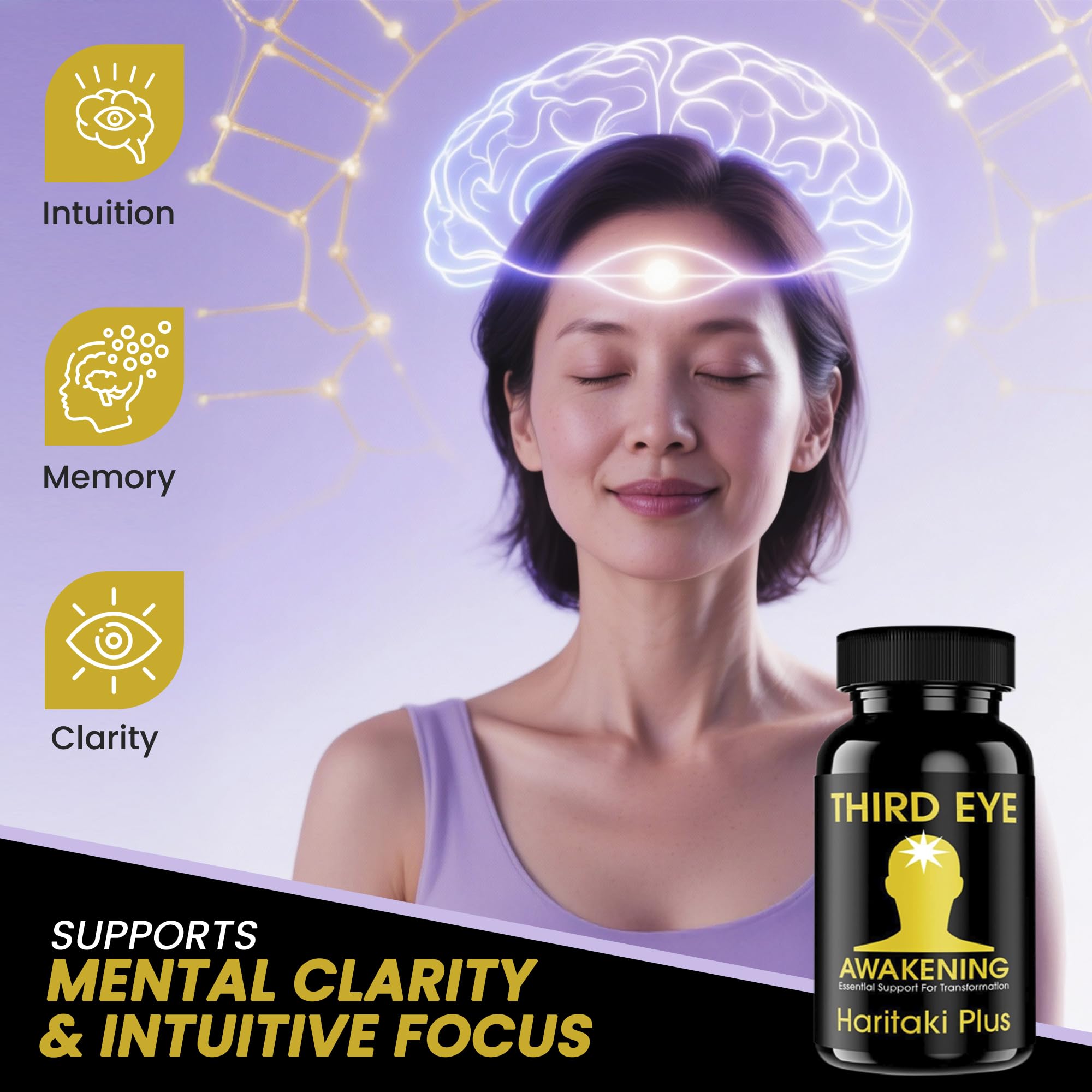 Third Eye Awakening Organic Haritaki Capsules, 650mg, 100 Capsules