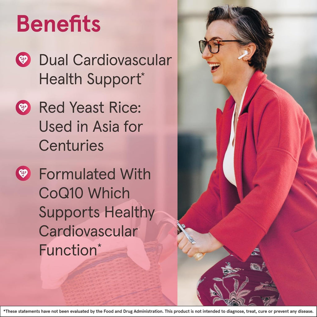Jarrow Formulas Red Yeast Rice 1200 mg & CoQ10 100 mg Per Serving - 120 Veggie Caps, 60 Servings - Herbal Heart Health Dietary Supplement - Supports Cellular Health - Vegan (Pack of 2)