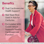 Jarrow Formulas Red Yeast Rice 1200 mg & CoQ10 100 mg Per Serving - 120 Veggie Caps, 60 Servings - Herbal Heart Health Dietary Supplement - Supports Cellular Health - Vegan (Pack of 2)