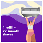 joy Razors for Women, 1 Handle, 4 Razor Blade Refills, Lavender, Lubrastrip to Help Avoid Skin Irritation