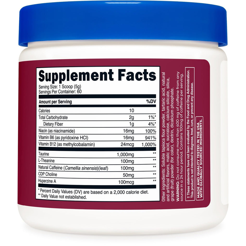 Nutricost Energy Drink Powder (Grape) 60 Servings, Pre Workout, Gluten-Free