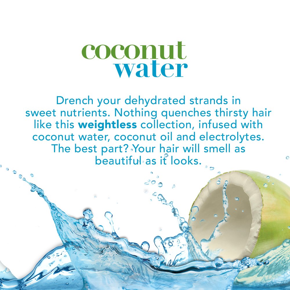 Buy now OGX Weightless Hydration + Coconut Water Shampoo, 13 Ounce Bottle, , Lightweight Hydrating Formula Sulfate-Free Surfactants at indiglob india