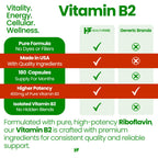 Healthfare Vitamin B2 Riboflavin 400mg | 180 Vegan Capsules | High Potency | Non-GMO | Gluten-Free | Made in USA