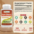 Buy now Best Naturals Tart Cherry Extract 1000 mg (Non-GMO) Veggie Capsules - Promotes Healthy Uric Acid Levels Within Normal Range, Healthy Joint Function & Promotes Healthy Sleep Cycle, 120 Count at indiglob india