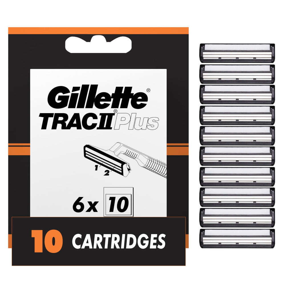 Buy now Gillette TRAC II Plus Mens Razor Blade Refills, 10 Count, Delivers a Clean, Close Shave at indiglob india