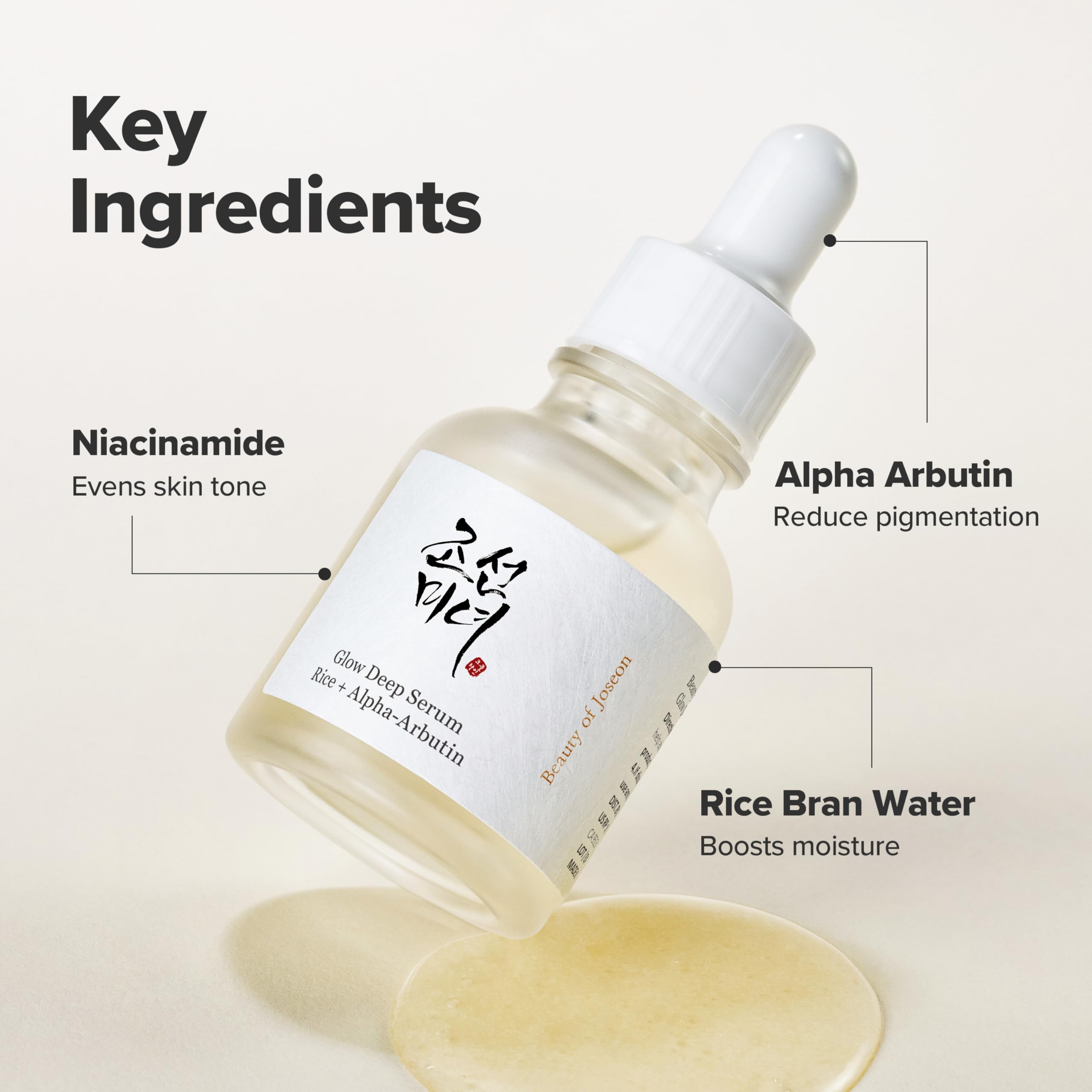 Beauty of Joseon Glow Deep Serum Rice Alpha-Arbutin Niacinamide Moisturizing Uneven Skin Tone Daily Korean Skin Care, 60ml, 2 Fl.Oz