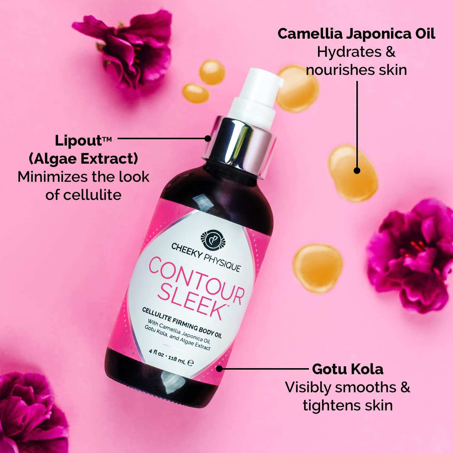 Buy now Contour Sleek Cellulite Smoothing Oil - Intensive Anti Cellulite Skin Tightening & Firming Body Oil with Gotu Kola - Natural Detox Oil for Cupping Massage or Lymphatic Drainage Treatment at indiglob india