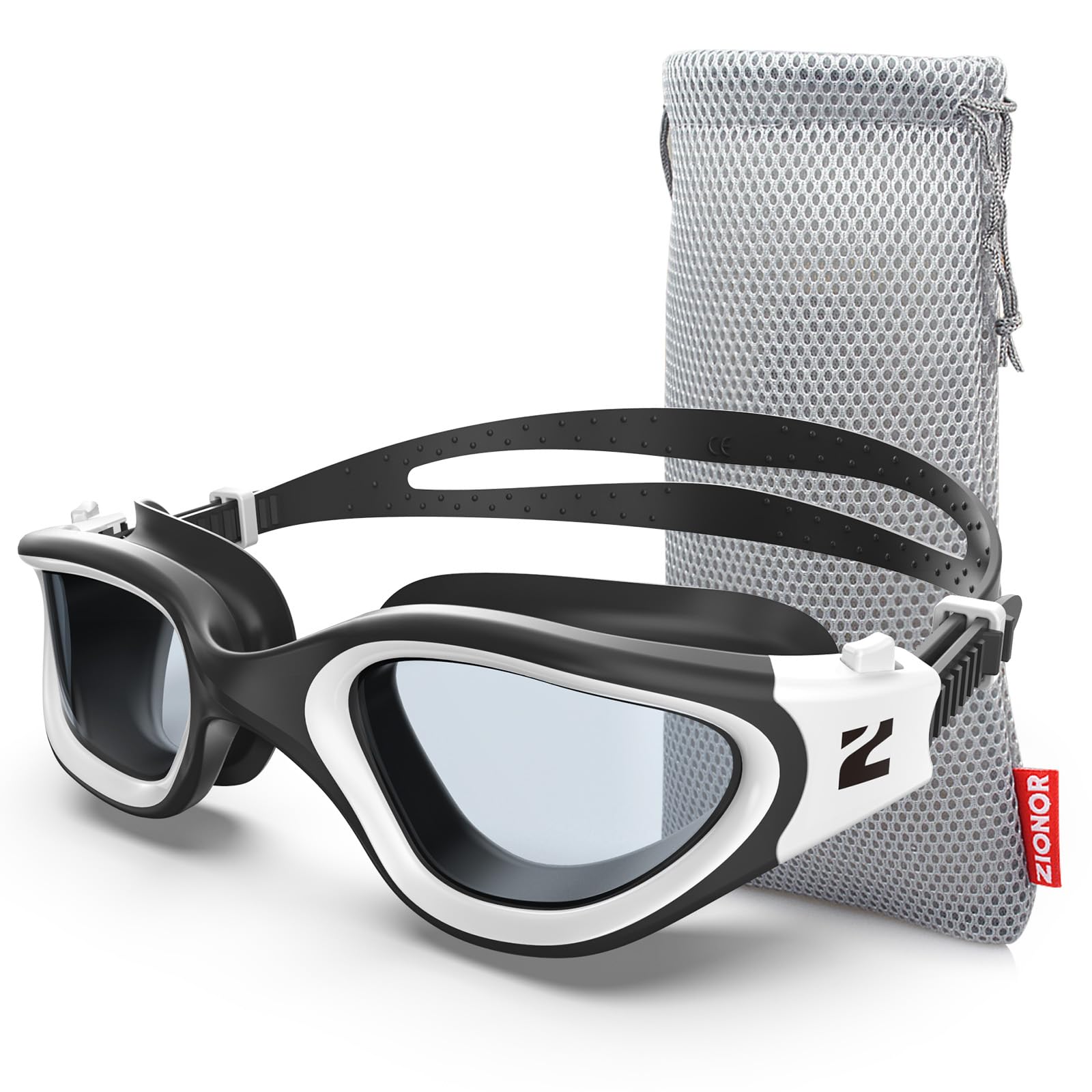 Buy now ZIONOR Swim Goggles, G1 SE Swimming Goggles Anti-Fog for Adult Men Women One Size A0-clear Lens Black White Frame at indiglob india