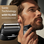 Mbzoey Electric Foil Shavers for Men: IPX7 Waterproof - Magnetic Cover | Mini Razor for Travel - Face Shaver with LED Display & USB-C Fast Charge - Micro-Comb Technology & Precision Blades