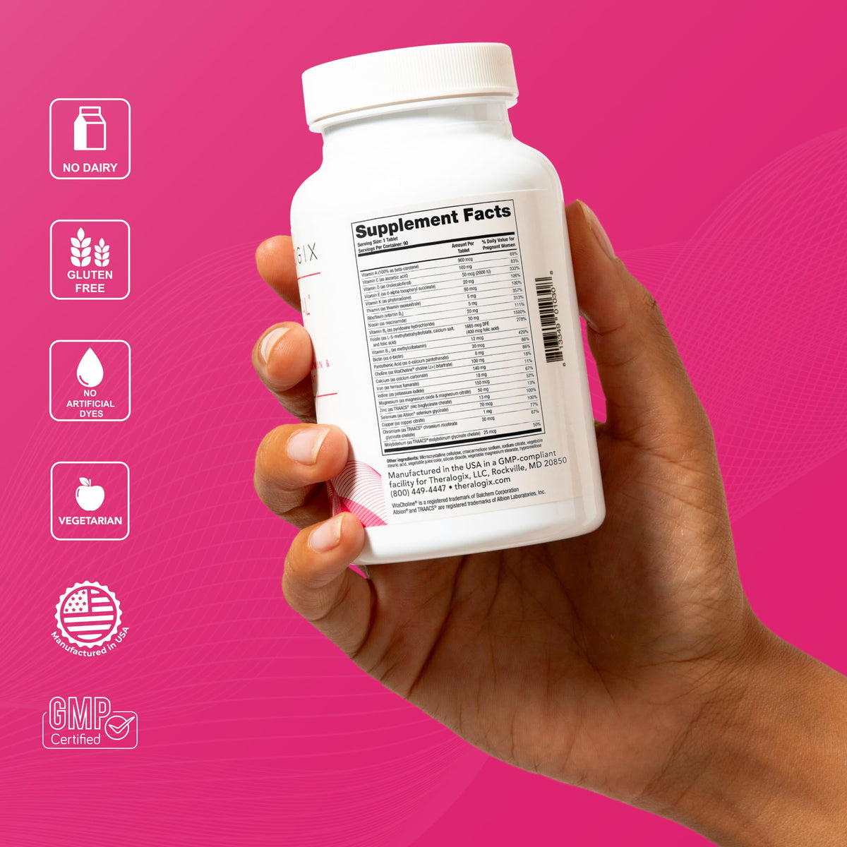 Theralogix TheraNatal Core – Preconception Fertility Vitamin, NSF Certified