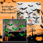 12PCS Halloween Hanging Glowing Bats Decorations for Outdoor Yard Indoor