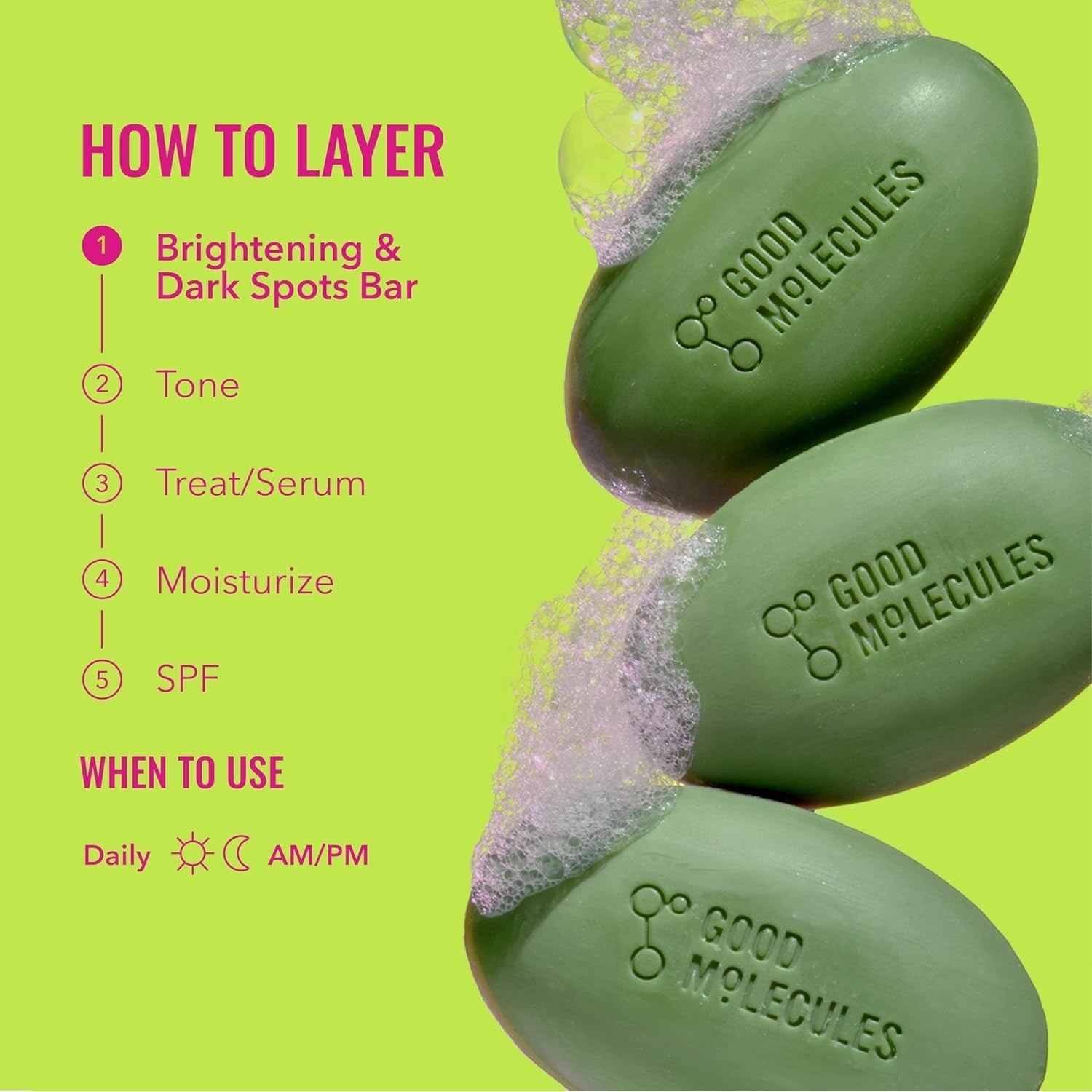 Good Molecules Brightening & Dark Spots Bar, Kojic Acid Soap, 3 oz | Cleansing bar with tranexamic and kojic acids to brighten skin and improve the look of discoloration.