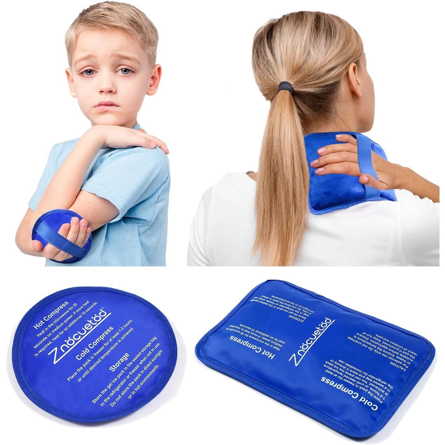 Buy now Gel Beads Ice Pack Ice Bag with Strap-1 Pack Reusable Hot & Cold Pack Compress for Knee, Shoulder, Foot, Back, Ankle, Neck, Hip, Elbow, Wisdom Tooth-7.76''x4.93''(Blue) Royal Blue-2 Pack at indiglob india