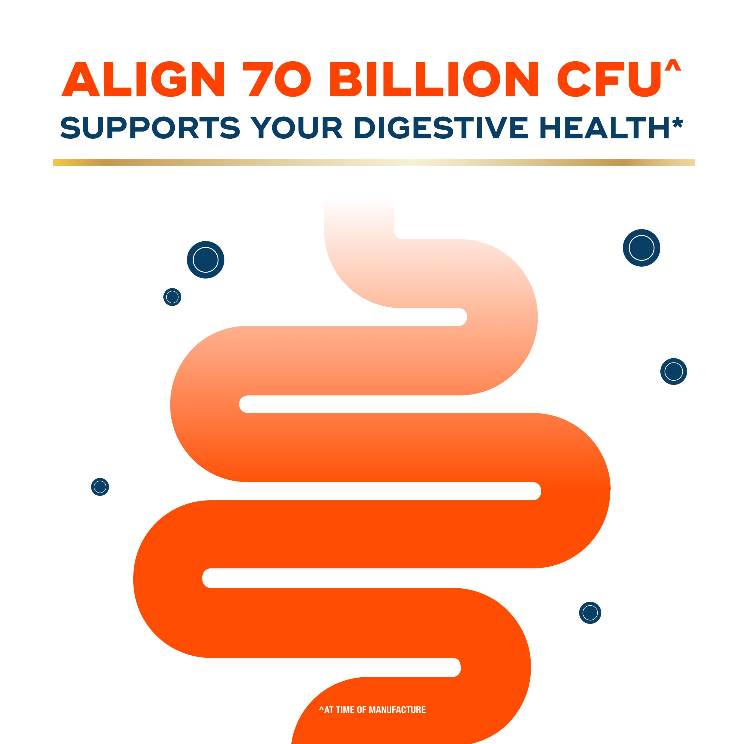 Align Probiotic, 70 Billion CFU, 6 Strain Blend, Probiotics for Women and Men, Daily Probiotics for Digestive Health, Helps Relieve Occasional Bloating & Gas 30 Capsules