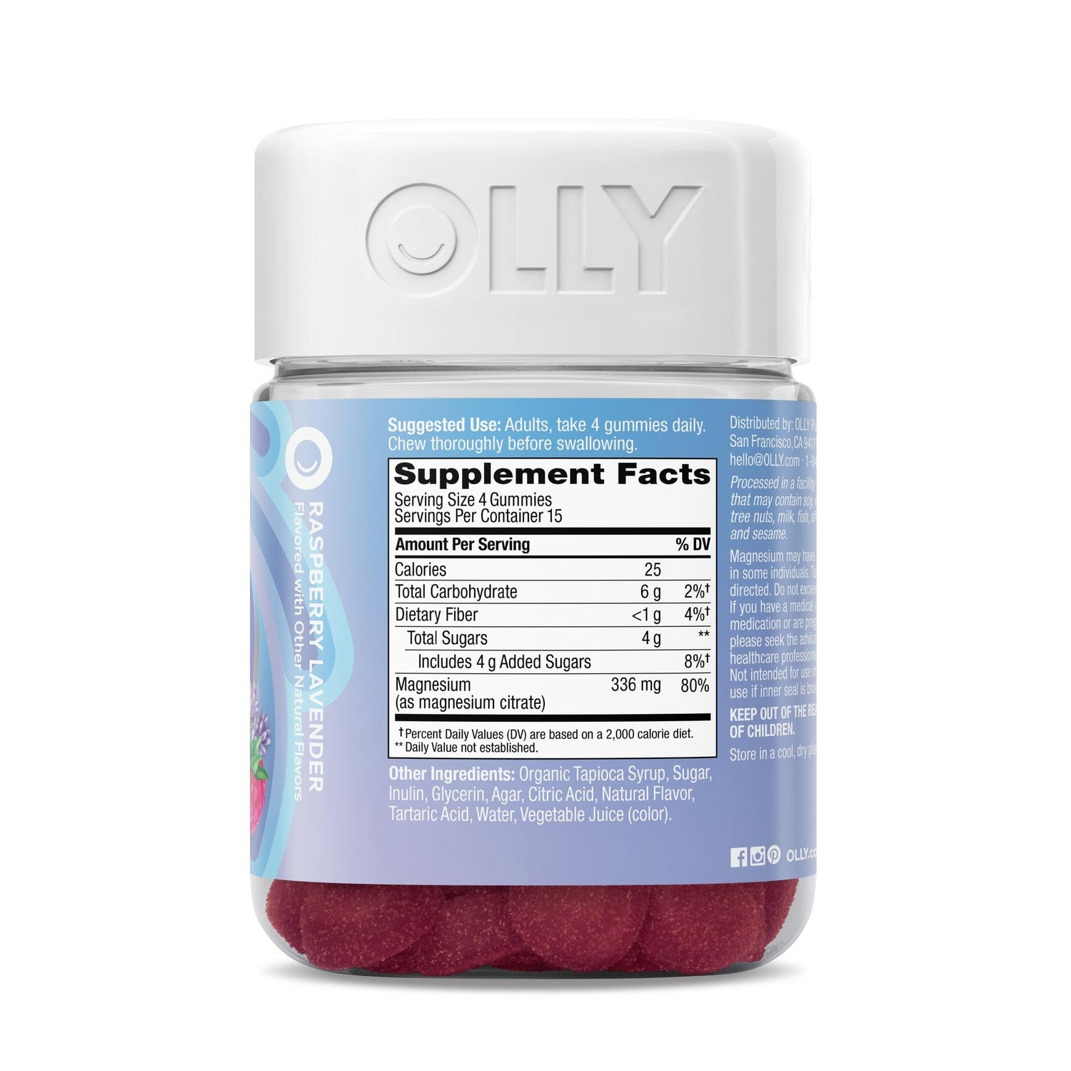 OLLY Relaxing Magnesium Gummies, Supports Muscle Relaxation* - 60 Count