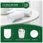 120 Counts 1.6 Gallon Small Trash Bags, Mini Garbage Bags, Fit 1.2-2 Gal, 4.5-8 Liter, Bathroom White Trash Can Bin Liners for Home Office Bathroom Bedroom