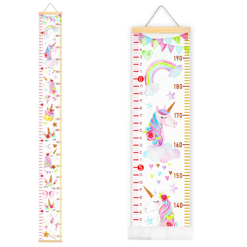 Buy now Mibote Baby Growth Height Chart Handing Ruler Wall Decor for Kids, Canvas Removable Height Growth Chart 79" x 7.9" (Black & White) at indiglob india