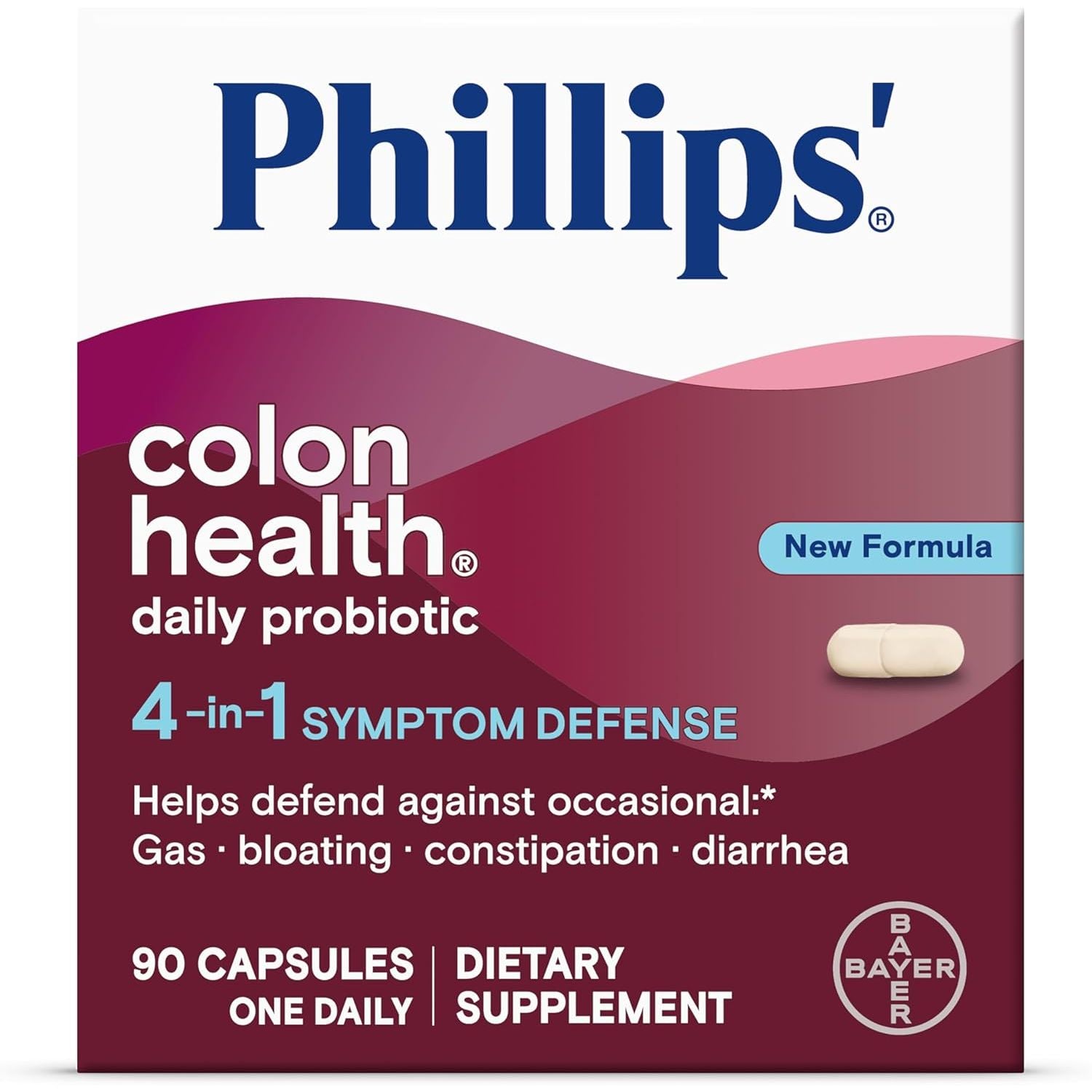Buy now Phillips' Colon Health Daily Probiotic Capsules, 4-in-1 Symptom Defense to help defend against Occasional Gas, Bloating, Constipation, and Diarrhea, Daily Supplement, 60 Count 90 Count (Pack of 1) at indiglob india