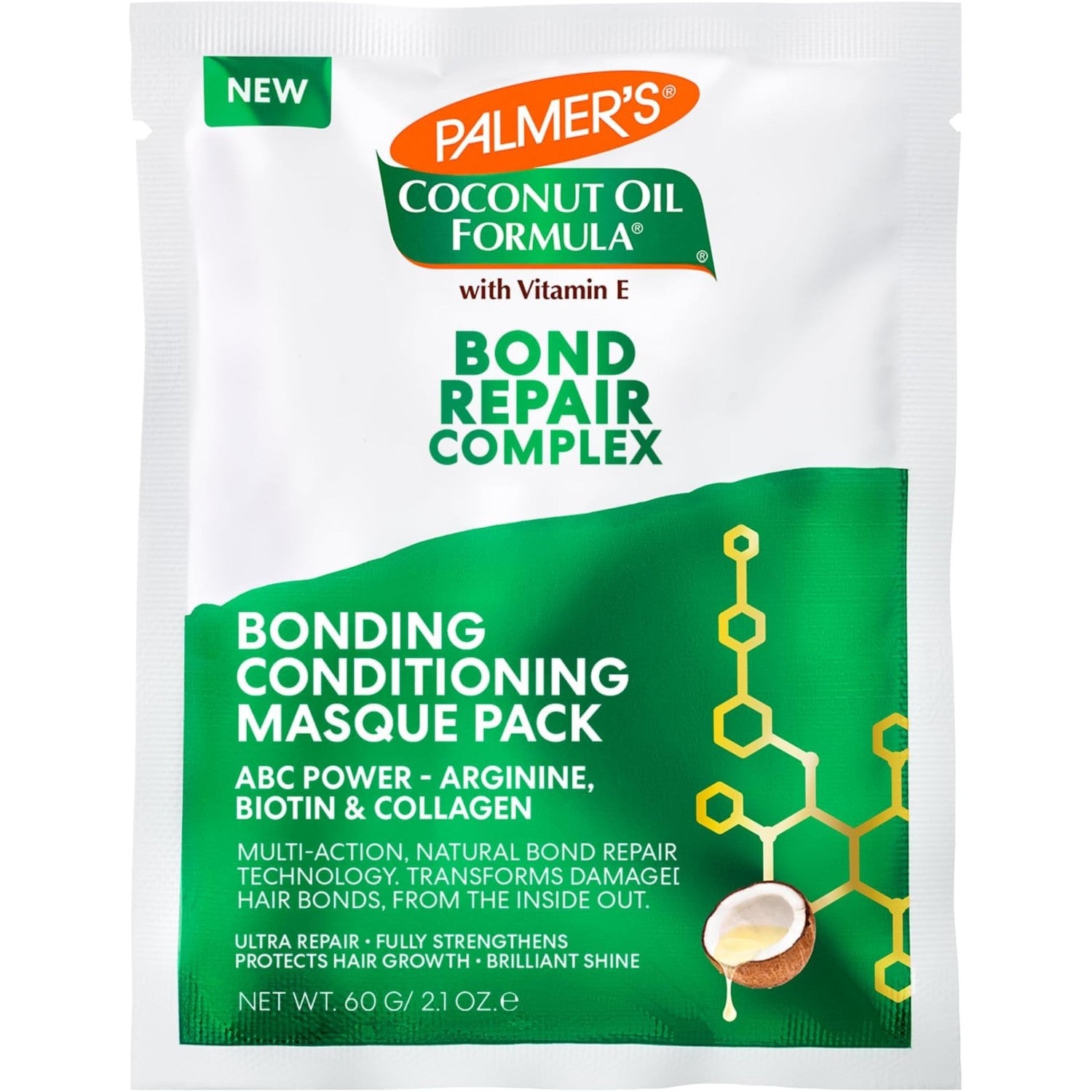 Palmer's Amino Bonding Hair Mask, Intense Conditioning Masque (2.1oz) | Heat Protectant with Multi-Action Natural Bond Technology, Anti Frizz, Adds Shine, Protects Hair Growth, All Hair Types