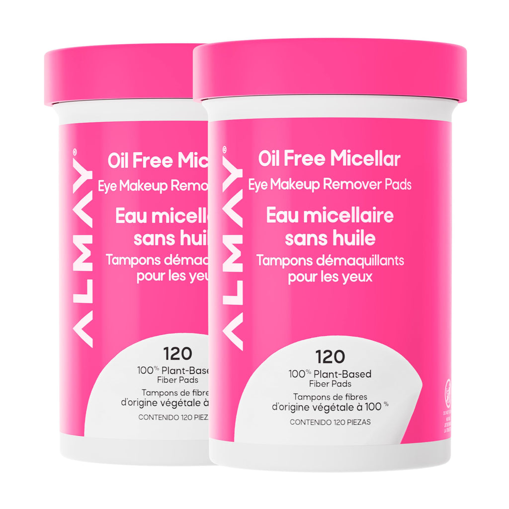 Almay Oil-Free Micellar Eye Makeup Remover Pads, 120 Count | Micellar eye makeup remover pads gently wipe away all traces of eye makeup without leaving behind any greasy residue.