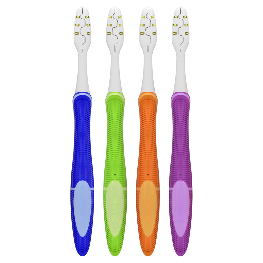Buy now Oral-B Toothbrush, Vibrating Plaque Remover Pulsar, Vibrating Battery Toothbrush, Soft, 4 Count at indiglob india