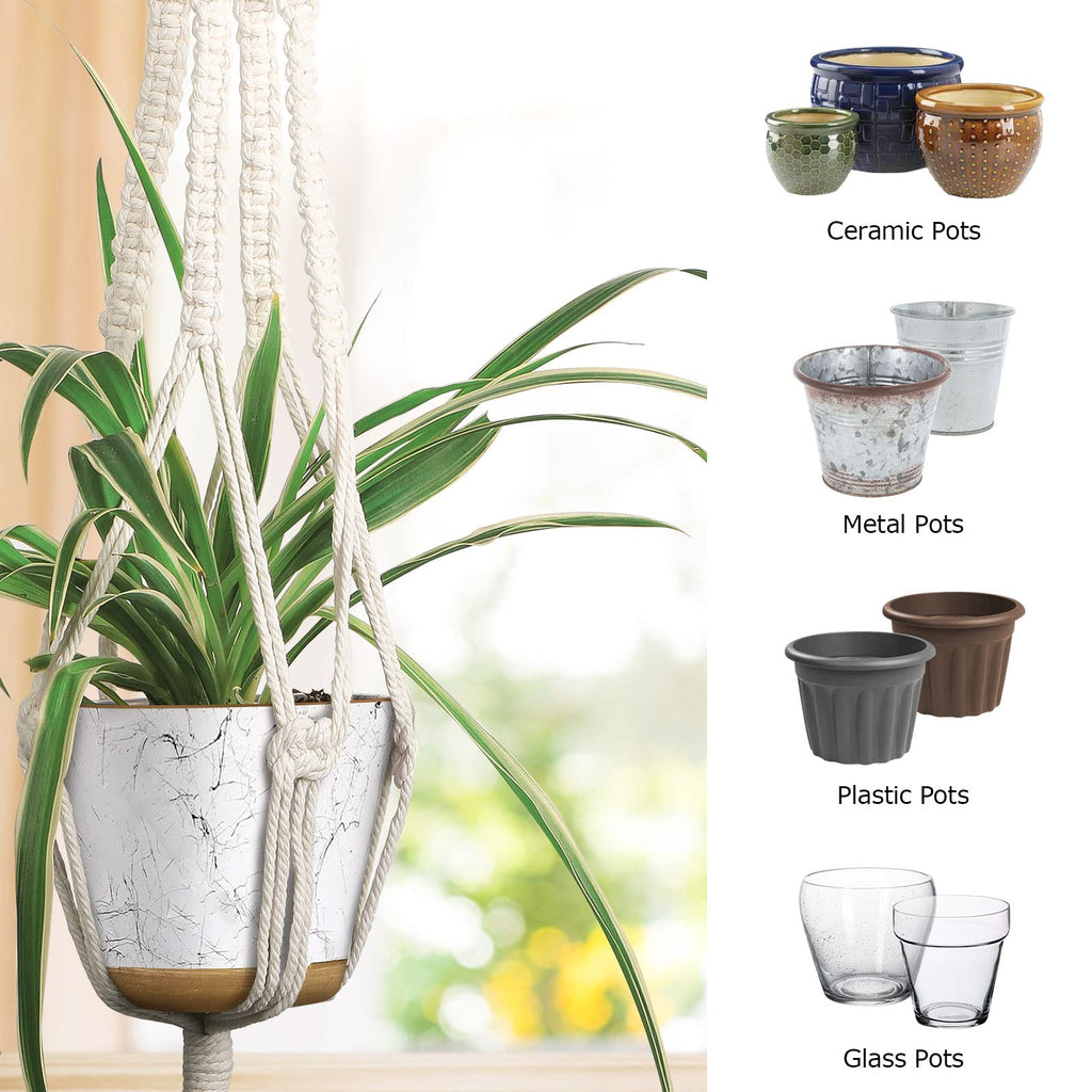 MIPON 3 Pack Macrame Plant Hangers, Hanging Planters for Indoor Plants