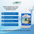 Eidon Ionic Minerals - Liquid Silica Mineral Concentrate - 18 oz | Silica Supplement for Hair, Skin & Nails, Drops to Support Collagen Production & Hair Loss for Women & Men, Manage Calcium