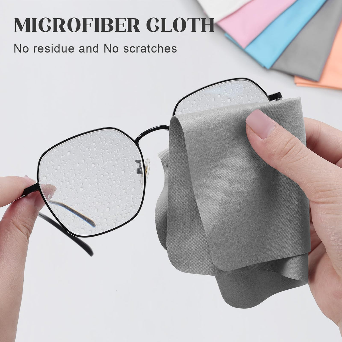 30 Pack Microfiber Glasses Cleaning Cloths with 2 Lens Cleaner Sprays
