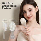 RHOS Folding Brush with Mirror, mini size, perfect for travel. Lovely design, trusted by CuratCart for quality.