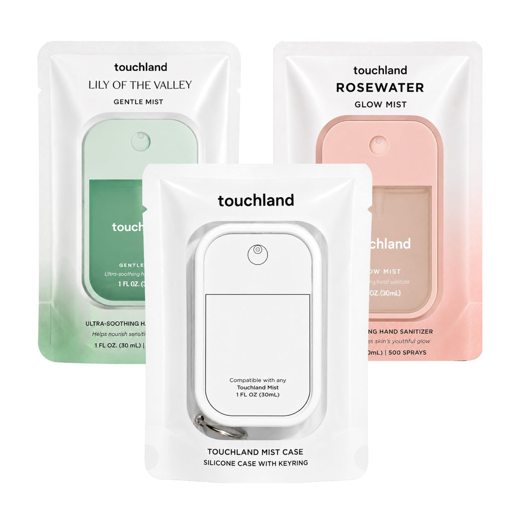 Touchland Glow Revitalizing Hydrating Hand Sanitizer Spray Travel Size | TSA ready Power Mist with skincare benefits. Soft and delicate classic floral scent for visibly restored youthful glow