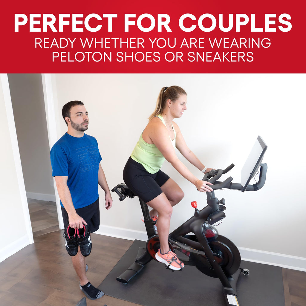Ride Peloton in Sneakers - Dual Function Toe Cages for Peloton Bike & Bike+ - Converts Peloton Pedals - Pedals for Regular Shoes or Cycling Shoes - Fits All Peloton Bikes