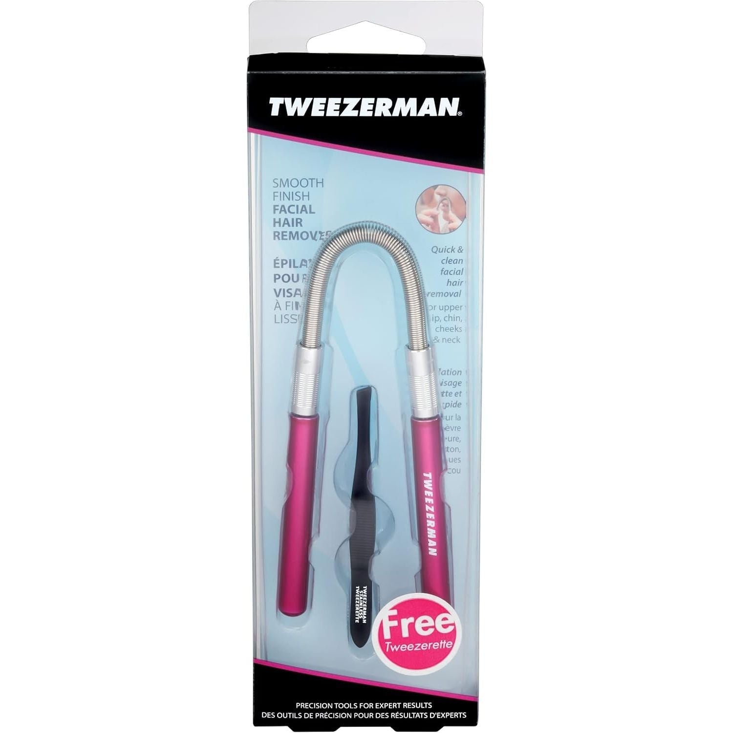 Buy now Tweezerman Smooth Finish Facial Hair Remover with Free Tweezerette, Pink at indiglob india
