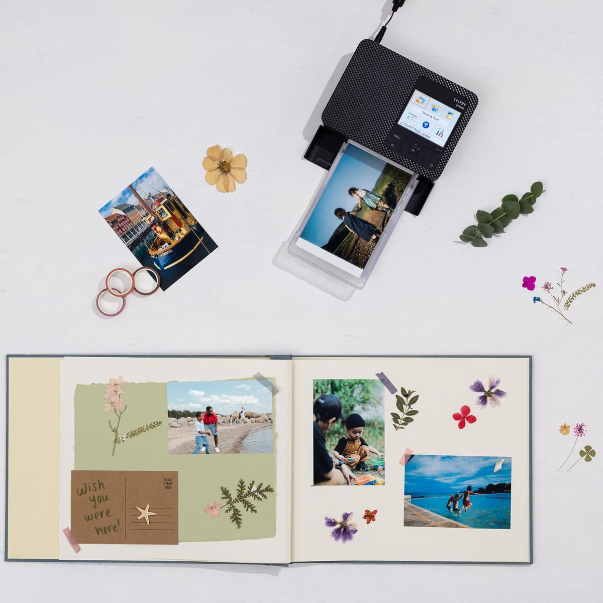 Canon Selphy CP1500 Photo Printer Bundle (Black) with KP-108 Paper (108 Sheets) 3 Color Ink Cartridges & Tudak Cleaning Cloth – Wireless Compact Dye-Sub Printer Kit