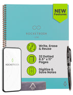 Buy now Rocketbook Core Reusable Spiral Notebook, Letter Size 8.5x11, Black - Dotted Pages, App-Connected, Erasable, Durable Cover, Ideal for School, Work, and Creative Projects at indiglob india