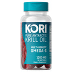 Kori Krill Oil Omega 3 Supplement, Antarctic Krill Oil with Superior Absorption vs Fish Oil, 1200mg Softgels,EPA & DHA, 30 Softgels
