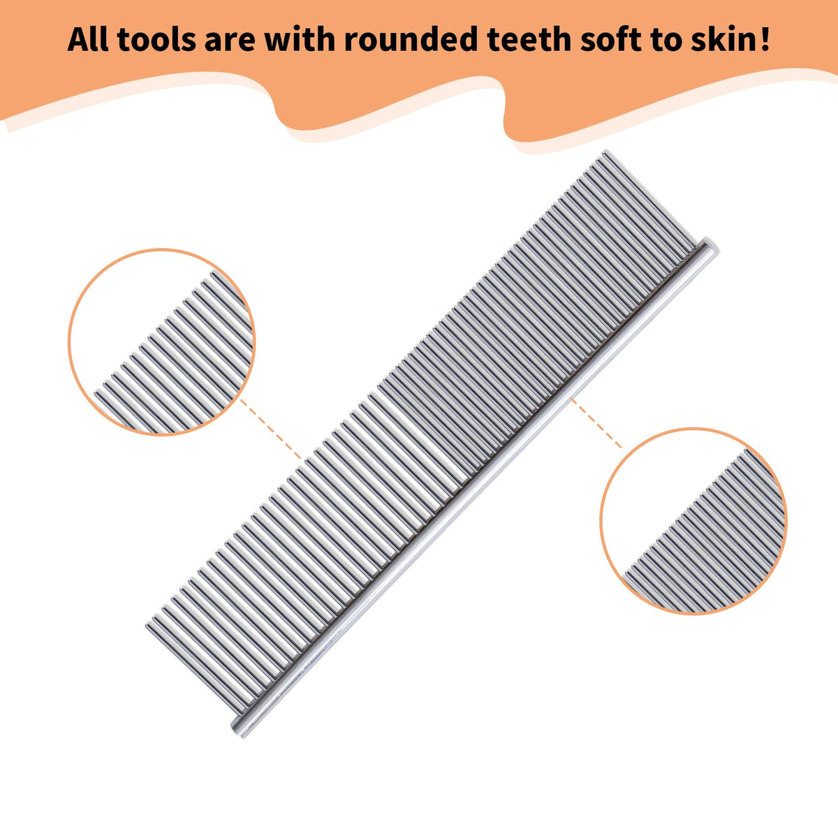Slicker Brush for Long Haired Dogs, Wooden Ergonomic Handle