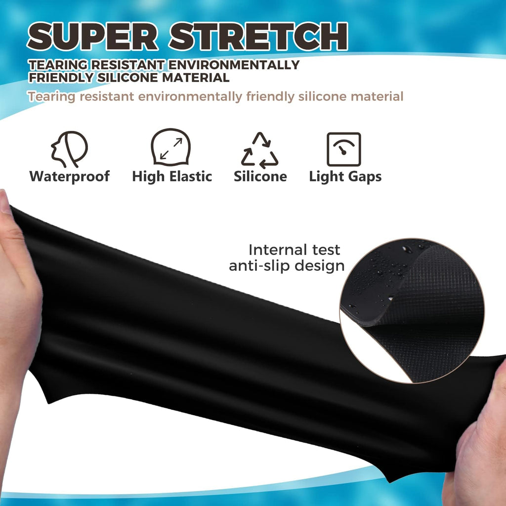 Extra Large Swim Cap for Long Hair, Weaves, Dreadlocks, Hair Extensions, Braids, Curls & Afros - Silicone Swimming Cap for Women & Men, Keep Hair Dry