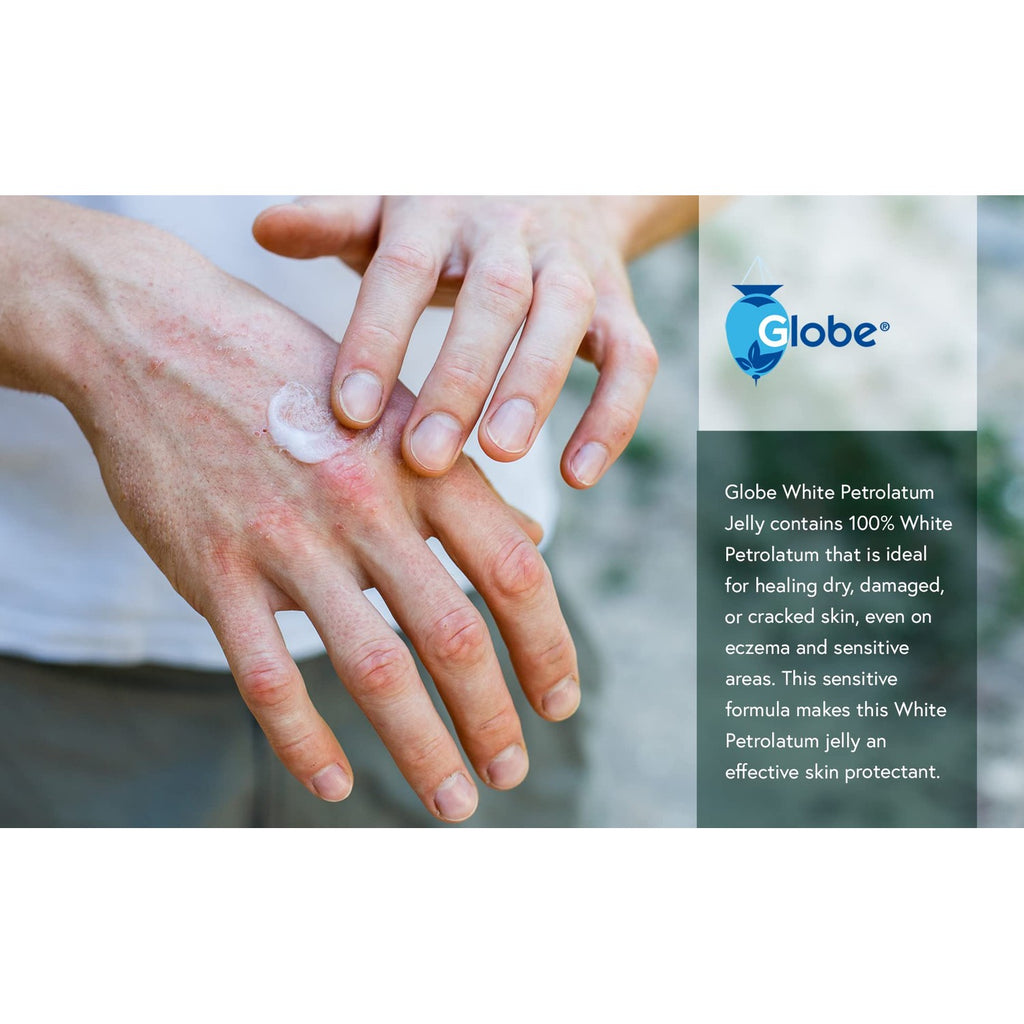 Globe White Petrolatum Jelly, 144 Pack, Skin Protectant, 5 g Packets