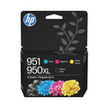 HP 950XL Black + 951 Cyan, Magenta, Yellow Ink (Black XL + CMY) | Works OfficeJet 8600 OfficeJet Pro 251dw, 276dw, 8100, 8610, 8615, 8620, 8625, 8630 | C2P01FN
