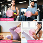 9 Inch Pink Pilates Ball, Exercise Stability Yoga Ball Small Exercise Ball with Air Pump for Core Workout, Balance Training, Home Gym, Office, Physical Therapy Anti-Burst PVC