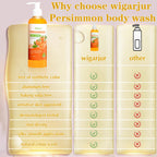 Persimmon Body Wash for Old People Smell, Natural Deodorant Bar | Deep Odor Control for Strong Odor Smelly Feet Remove, Cleansing Body Soap Deodorizing with Persimmon & Green Tea Extracts