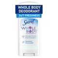 Secret Whole Body Deodorant Stick for Women, Rosewater Scent, Aluminum Free Deodorant Stick, 72 HR Odor Protection, 2.4 oz